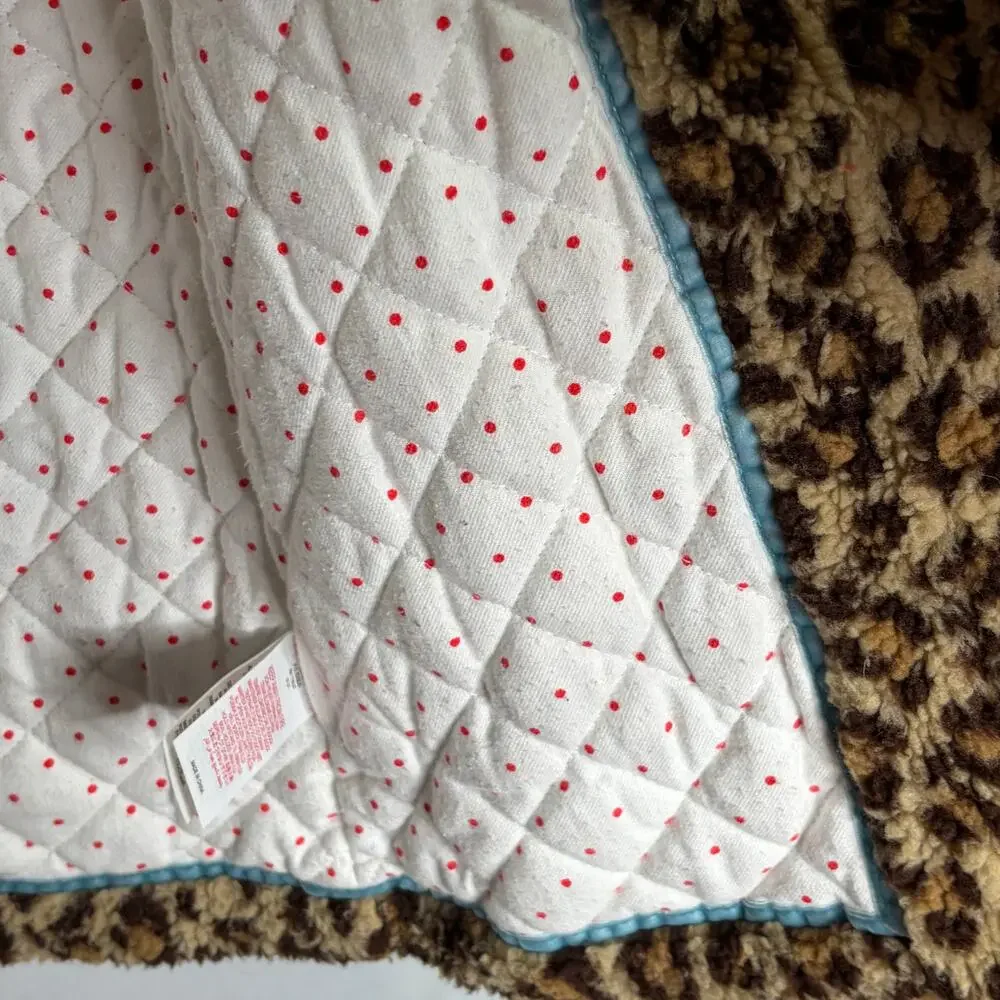 Boden Cheetah Print Hooded Duffle Coat Girls 9-10Y